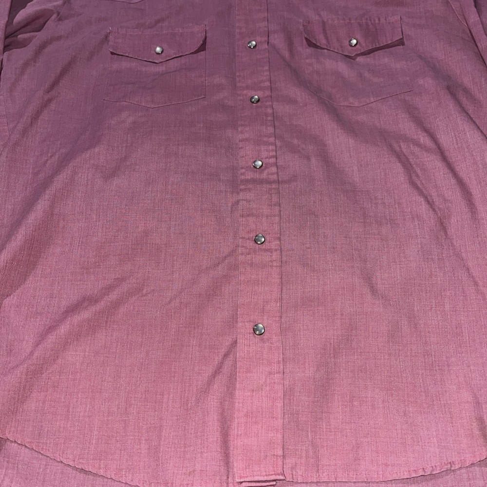 Vintage Border Town Western Wear Pearl Snap Button Up Shirt Long Tail Form Fit - Picture 6 of 10